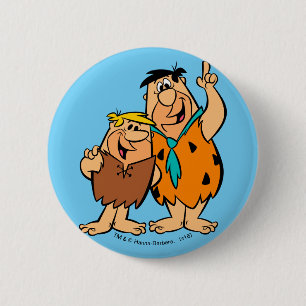 Badge Rond 5 Cm Flintstone de blocaille et de Fred de prise de bec