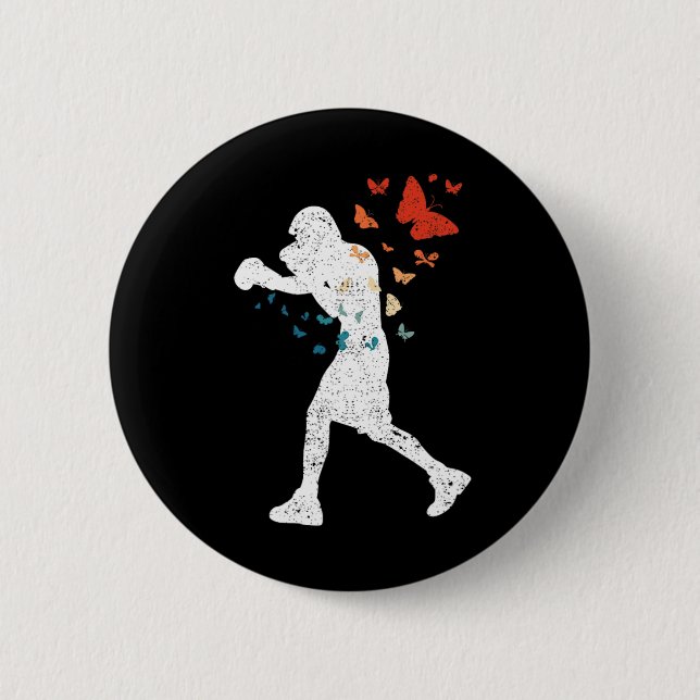 Badge Rond 5 Cm Float Comme Papillon Sting Bee Boxer Love Boxer S (Devant)