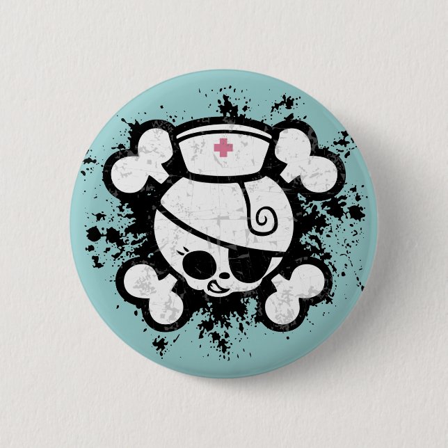 Badge Rond 5 Cm Floc de chariot d'infirmière (Devant)