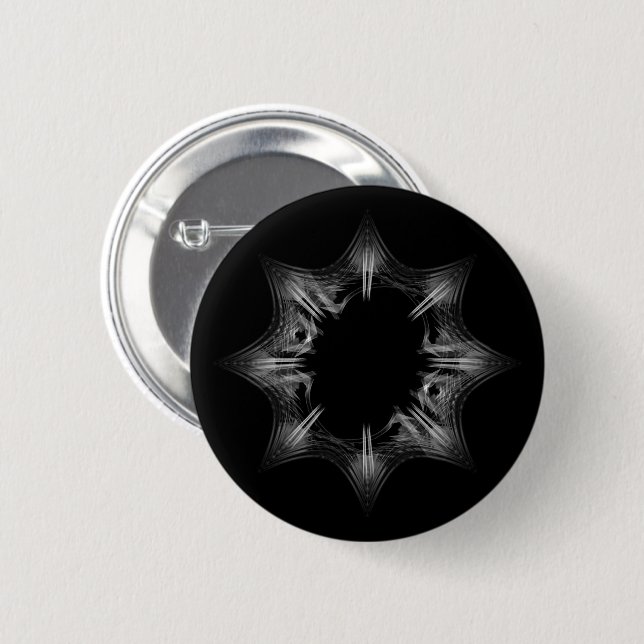 Badge Rond 5 Cm Flocon de neige à trou noir (Devant & derrière)