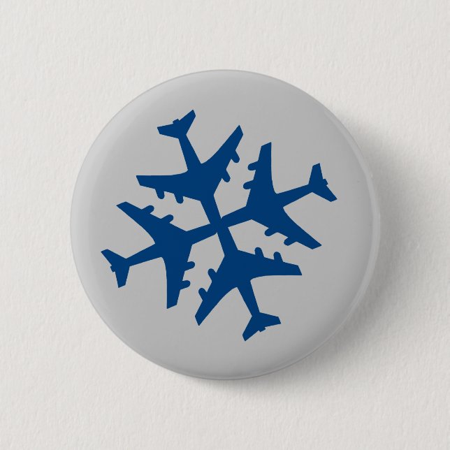 Badge Rond 5 Cm Flocon de neige d'avion (Devant)