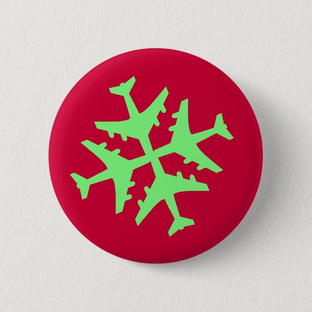 Badge Rond 5 Cm Flocon de neige d'avion (Devant)