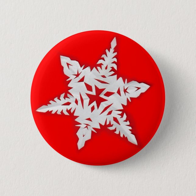 Badge Rond 5 Cm Flocon de neige de papier (Devant)