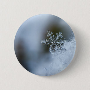 Badge Rond 5 Cm Flocon de neige Icy