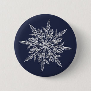 Badge Rond 5 Cm Flocons de neige : l'hiver vient