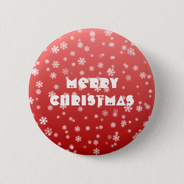 Badge Rond 5 Cm Flocons de Noël (Devant)