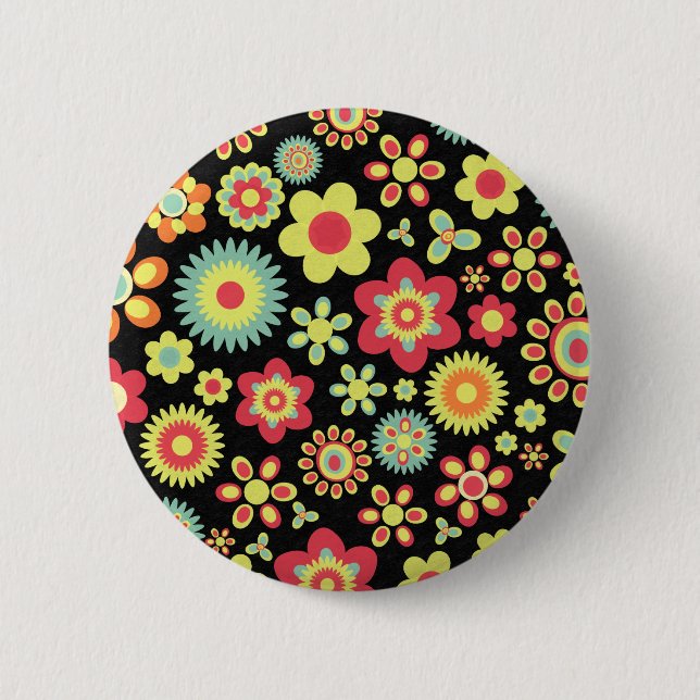 Badge Rond 5 Cm Floral 100113 (Devant)