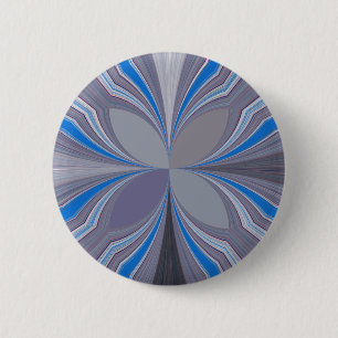 Badge Rond 5 Cm Floral bleu
