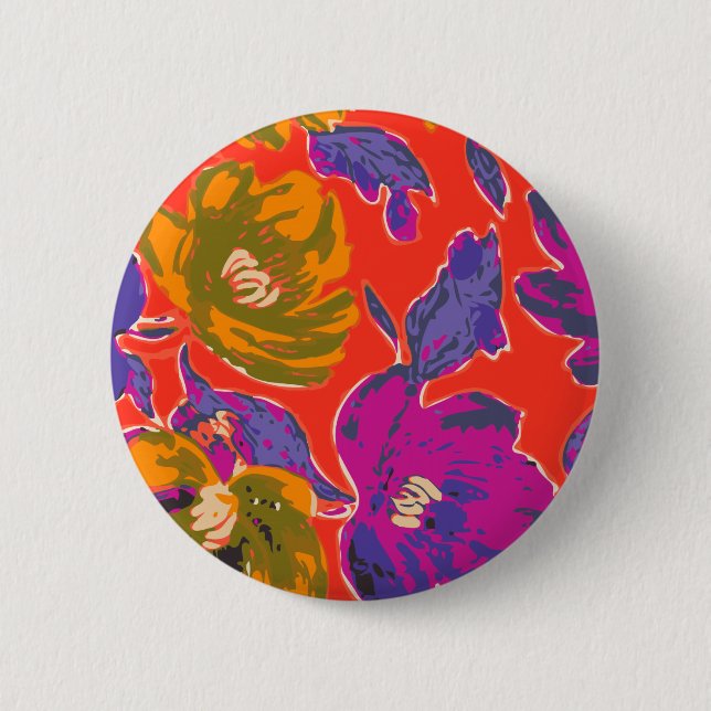 Badge Rond 5 Cm Floral décoratif (Devant)