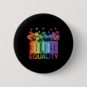 Badge Rond 5 Cm Floral Livre Égalité Droits de l'homme, Justice so