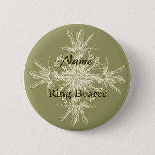 Badge Rond 5 Cm Floral olive antique
