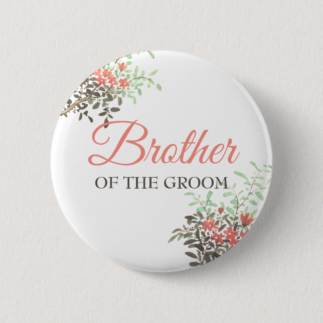 Badge Rond 5 Cm Floral peint (Devant)