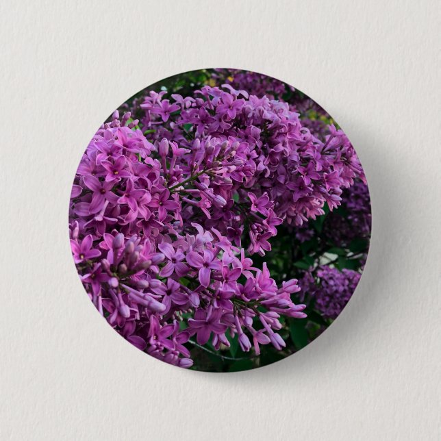 Badge Rond 5 Cm Floraux violets élégants lilas violet (Devant)