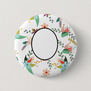 Badge Rond 5 Cm Flore de folklore   Décor Cadeaux personnalisés