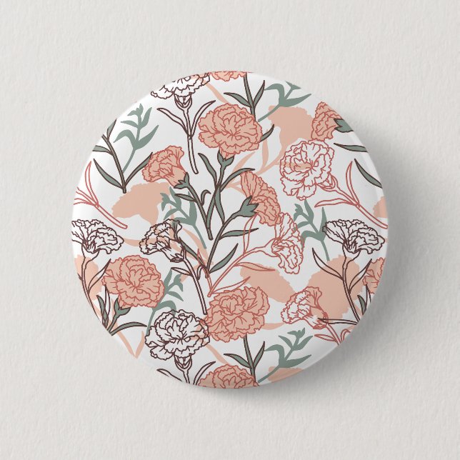 Badge Rond 5 Cm Flore inspirée par la nature : Motif de fleurs de  (Devant)