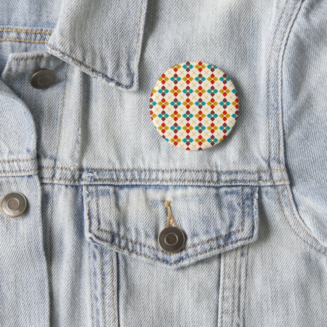 Badge Rond 5 Cm Flore rétro (En situation)