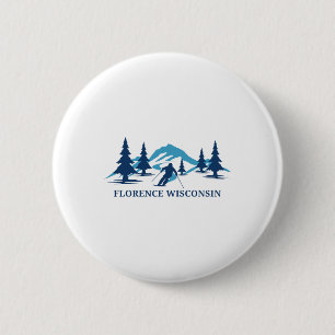 Badge Rond 5 Cm Florence Wisconsin Station de ski Ski Ski