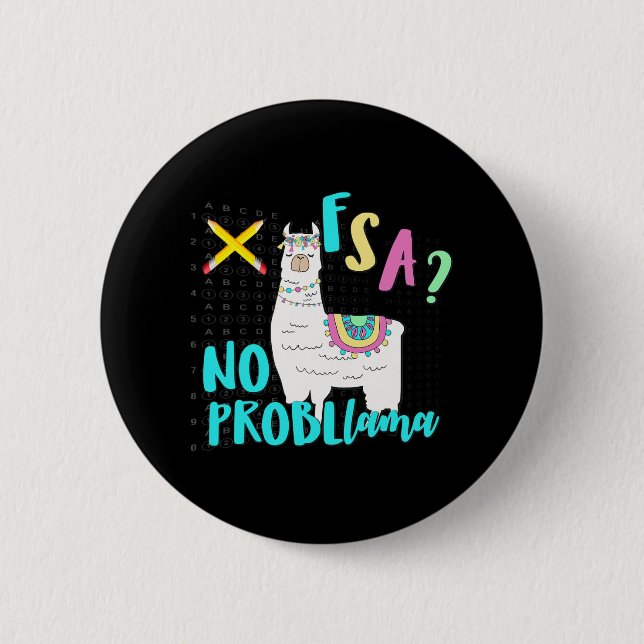 Badge Rond 5 Cm Florida State Test Day Llama Pour Les Étudiants (Devant)