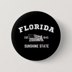 Badge Rond 5 Cm Floride Est, 1845 Sunshine State