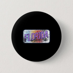Badge Rond 5 Cm Floride Fl Summer Miami Vibes Beach Sunshine State