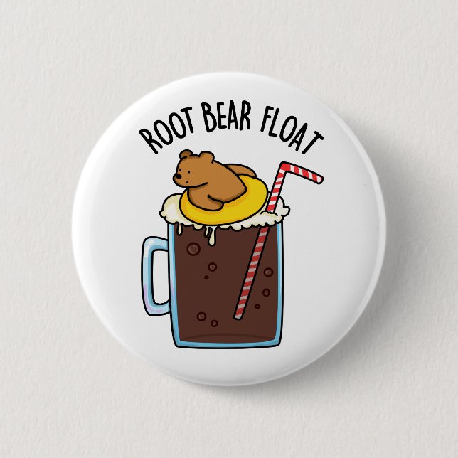 Badge Rond 5 Cm Flotte de l'ours racine Funny Root Beer Pun (Devant)