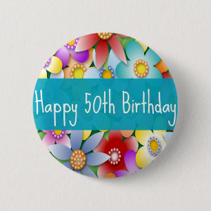 Badge Rond 5 Cm flower50th