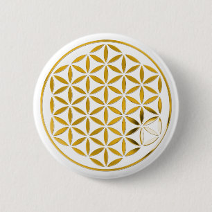 Badge Rond 5 Cm Flower Of Life 1