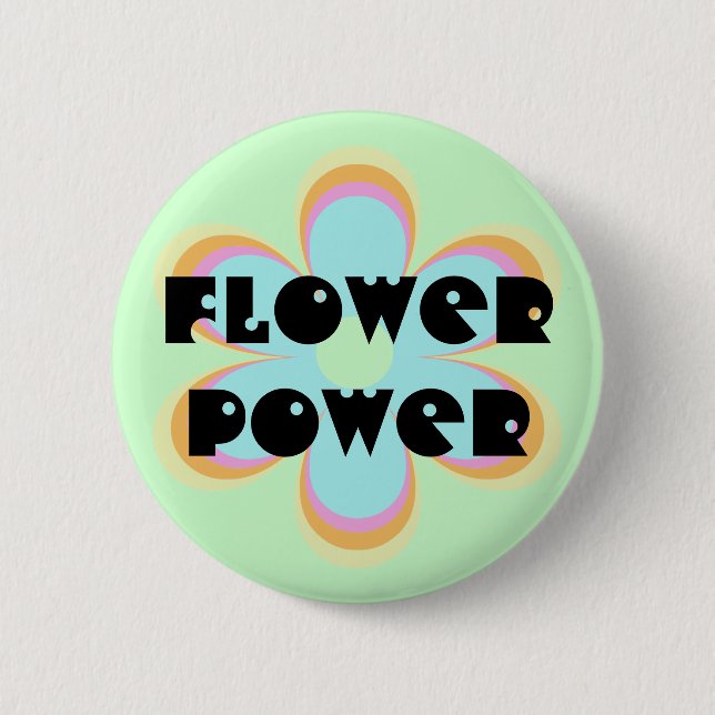 Badge Rond 5 Cm Flower power (Devant)