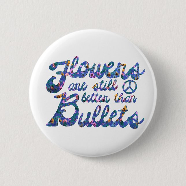 Badge Rond 5 Cm Flower power (Devant)