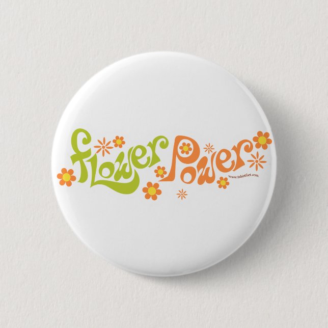 Badge Rond 5 Cm Flower Power (Devant)