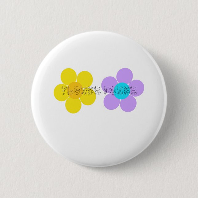 Badge Rond 5 Cm Flower power (Devant)