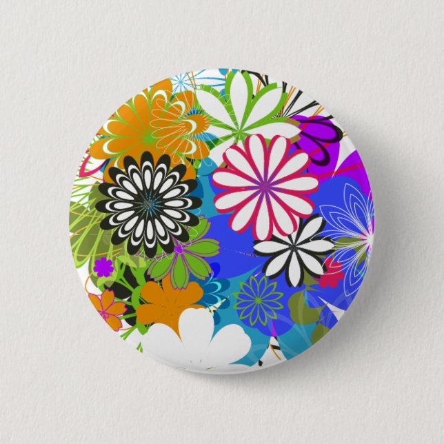 Badge Rond 5 Cm Flower power ! (Devant)