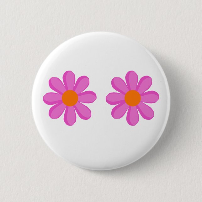 Badge Rond 5 Cm Flower Power mignon  (Devant)