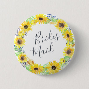 Badge Rond 5 Cm Flowfields Bridesmaid