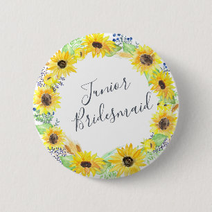 Badge Rond 5 Cm Flowfields Junior Bridesmaid