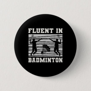 Badge Rond 5 Cm Fluent Dans Les Raquettes Volants de badminton Amu