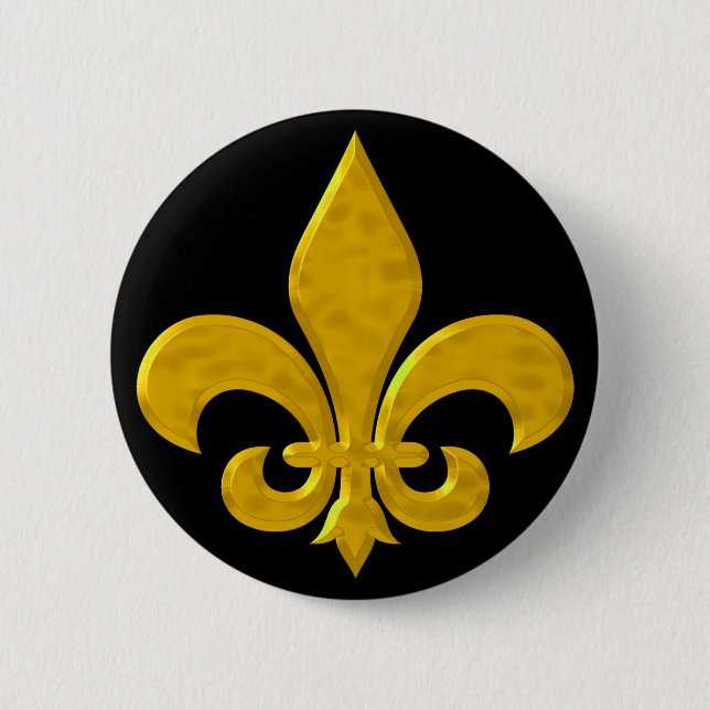 Badge Rond 5 Cm Fluer de Lis Gold (Devant)
