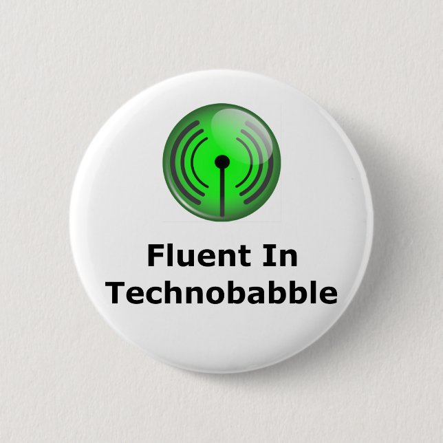 Badge Rond 5 Cm Fluide dans le jargon technique (Devant)