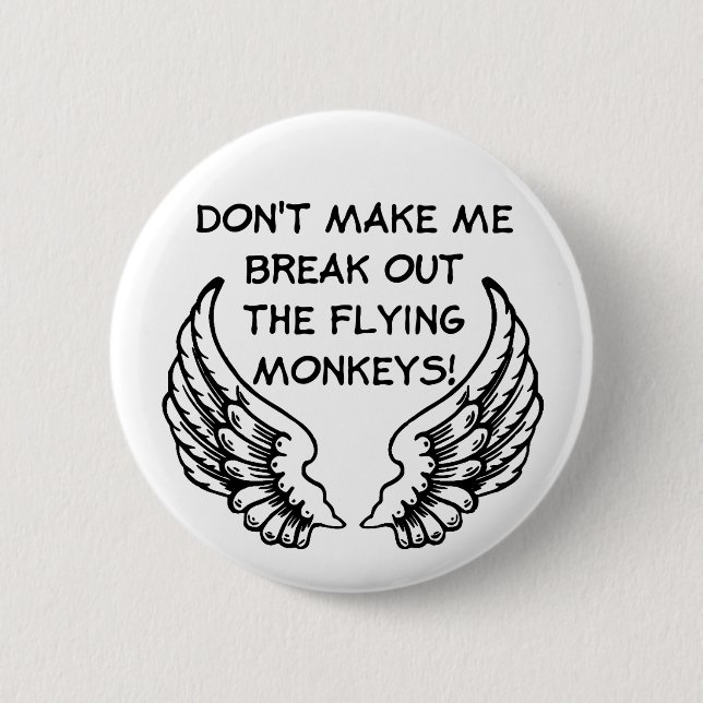 Badge Rond 5 Cm Flying Monkeys Funny Button Humour (Devant)