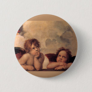 Badge Rond 5 Cm foi ange Raphael vintage vieille peinture bénédict