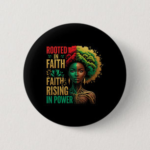 Badge Rond 5 Cm Foi enracinée Afro Dieu africain Mélanine Reine mo