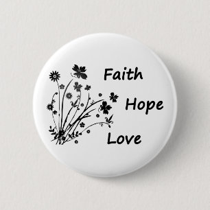 Badge Rond 5 Cm Foi Espoir et amour  