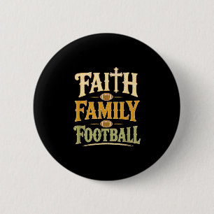 Badge Rond 5 Cm Foi famille football chrétien journée de match aut