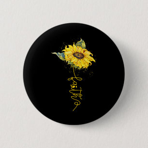Badge Rond 5 Cm Foi Fleur de Tournesol Point-virgule Prévention du