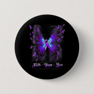 Badge Rond 5 Cm Foi papillon Espoir Aimer Fibromyalgie Sensibilisa