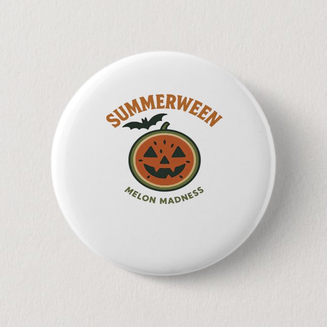 Badge Rond 5 Cm Folie d'été - Éffrayant Watermelon Classic (Devant)