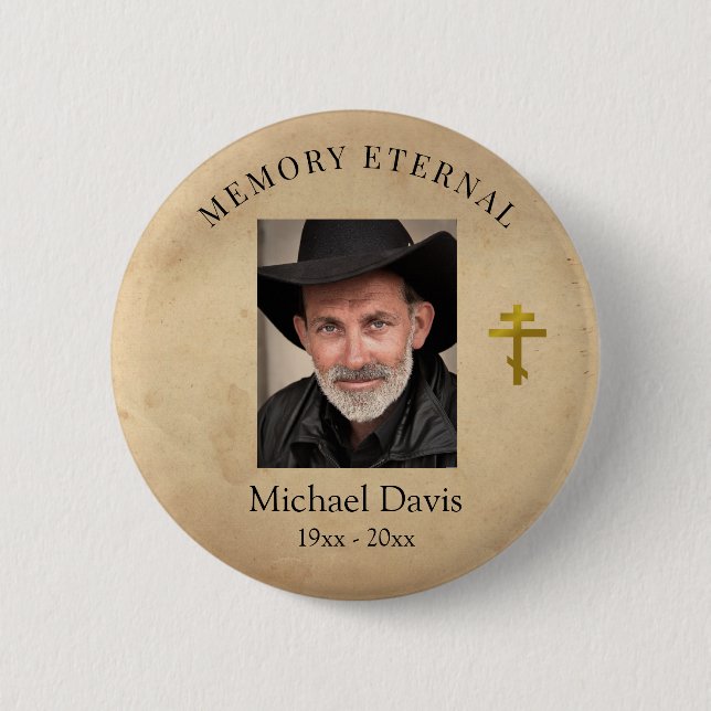 Badge Rond 5 Cm Folithe d'automne Orthodoxe Christian Funeral (Devant)