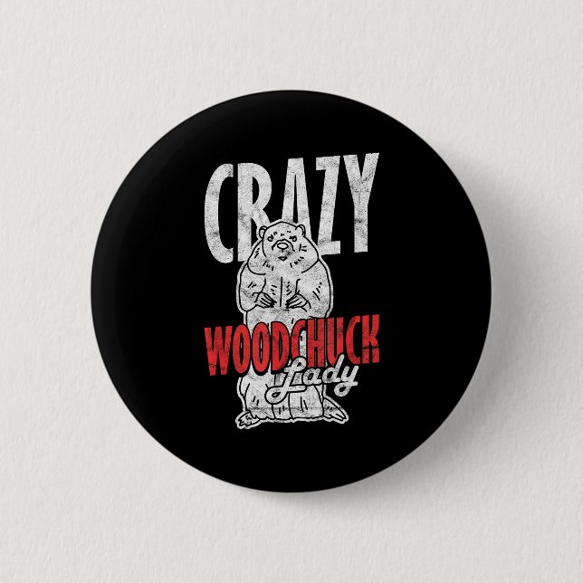 Badge Rond 5 Cm Folle marmotte lady _3  (Devant)