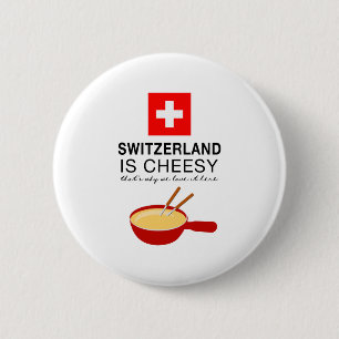 Badge Rond 5 Cm Fondue suisse drôle