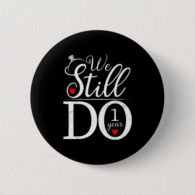 Badge Rond 5 Cm Font Encore 1 Couple 1er Mariage (Devant)